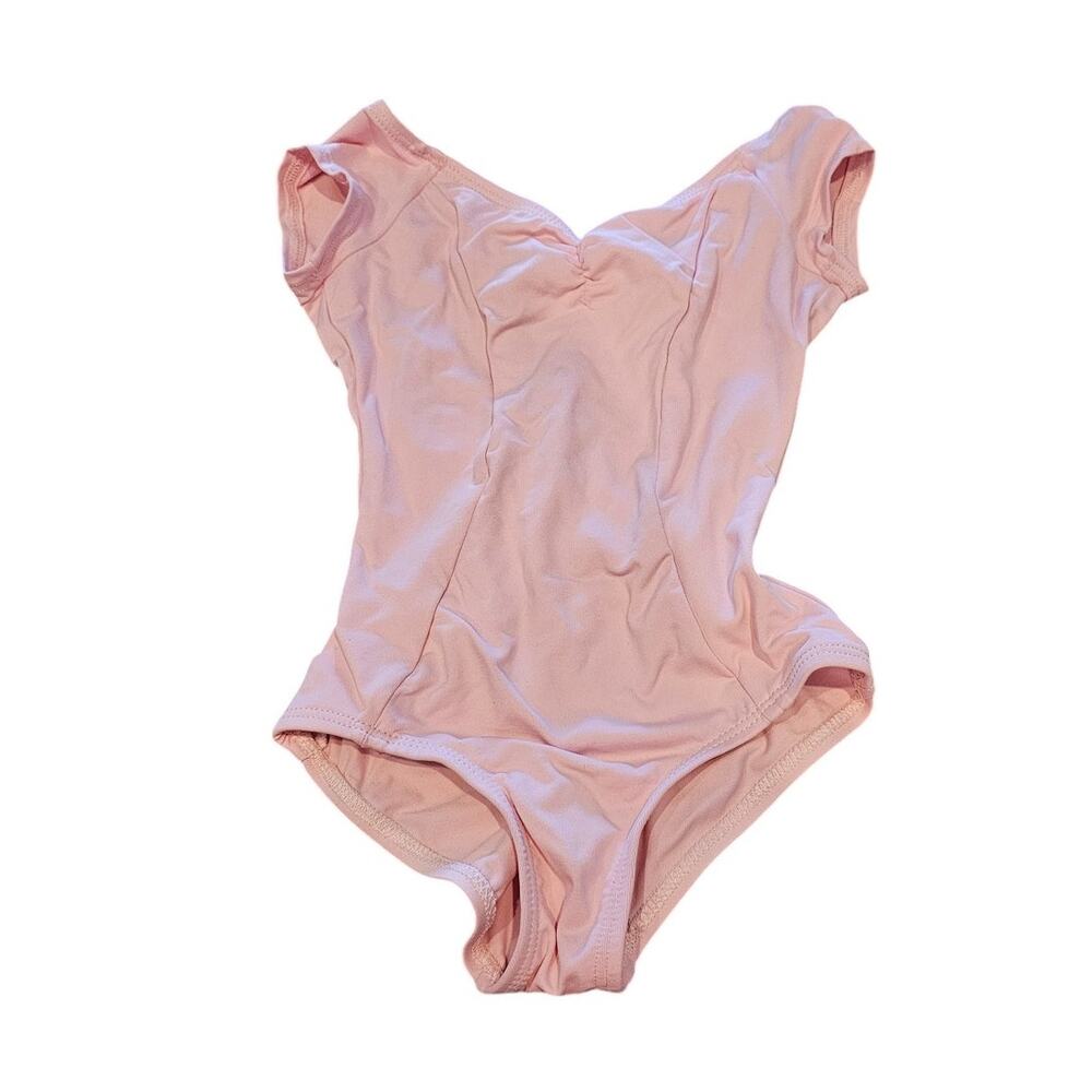Baltogs Little Girls Sz S (4/6) Cap Sleeve Light Pink Ballet Leotard Dance NEW